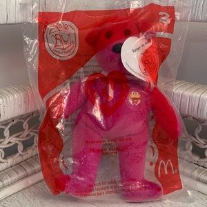 Vintage 2004 Sealed Mini Ty Burger the Bear Beanie Baby 25th Anniversary
